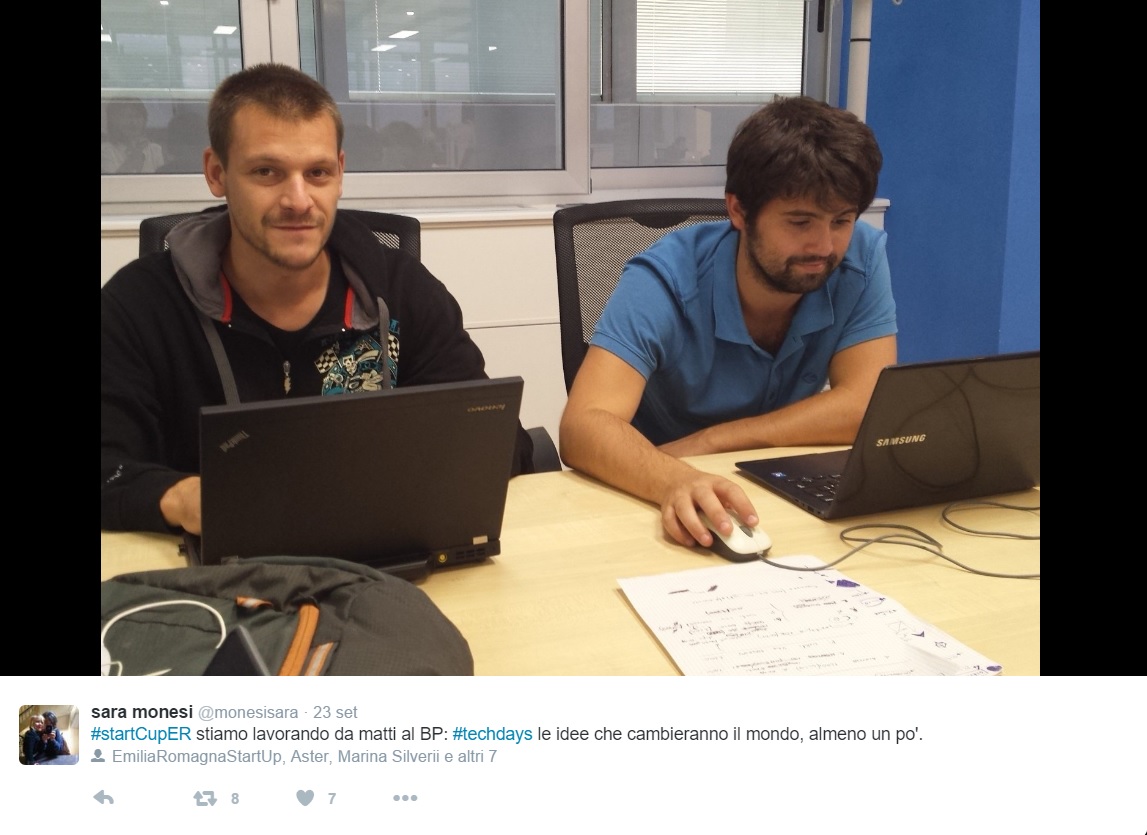 I fondatori di IndioTECH srl al lavoro durante i TechDays. Grazie a @saramonesi per la foto